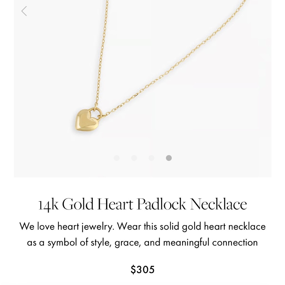 Gorjana 14k Gold heart padlock necklace